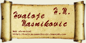 Hvaloje Masniković vizit kartica